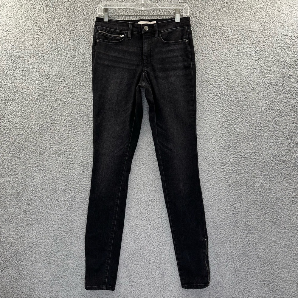 Athleta Sculptek High Rise Ultra Skinny Zip Jean Black Women's 4 Tall x 32